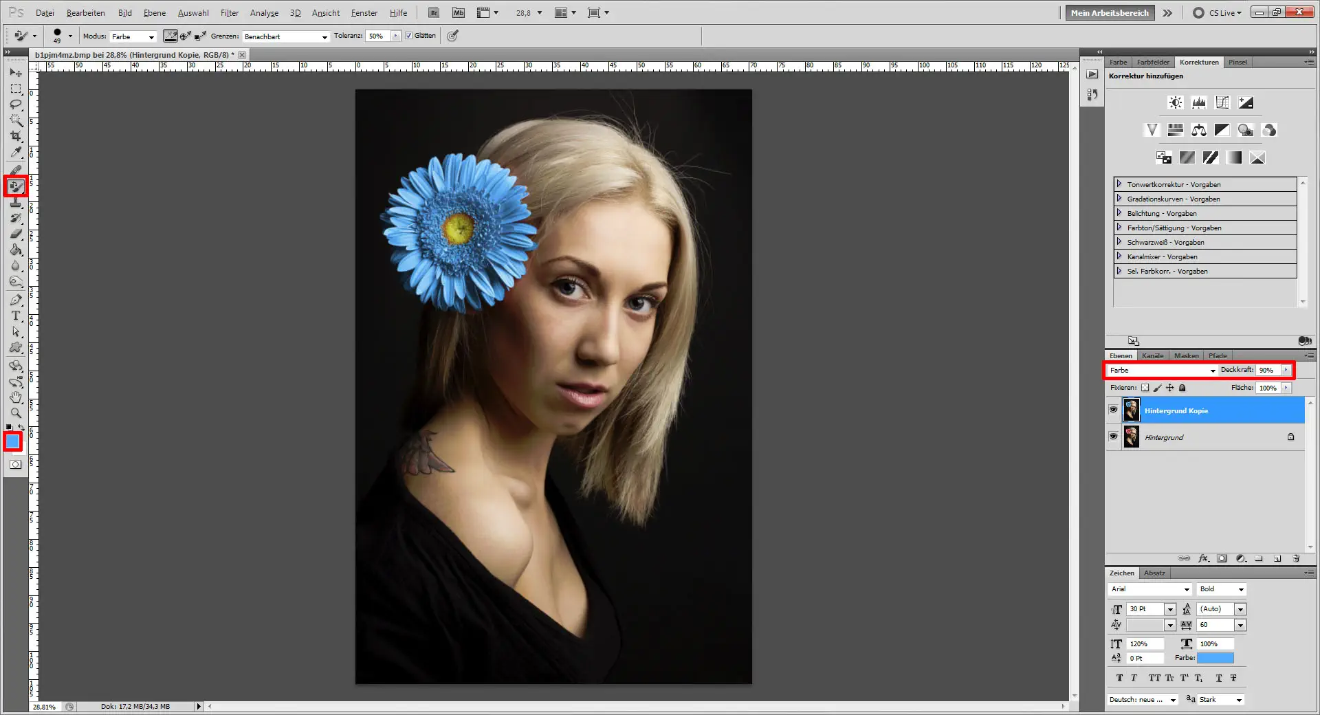 Tutorial Farbe ersetzen Photoshop 03