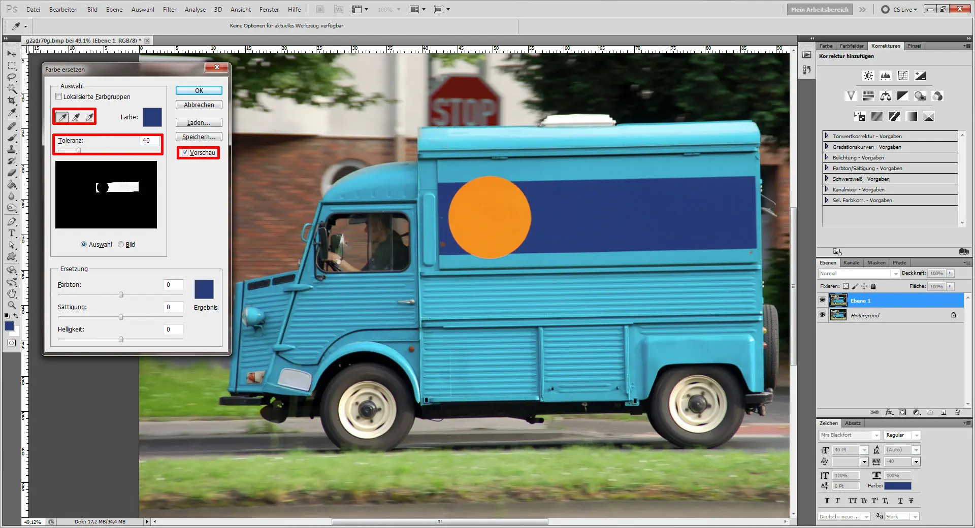 Tutorial Farbe ersetzen Photoshop 09