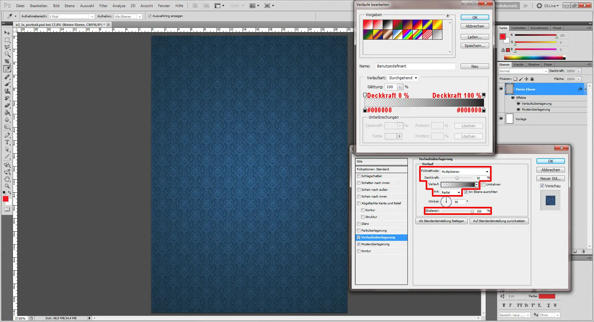 Fotocollage erstellen Photoshop  "im Ebenenstilen einfügen"