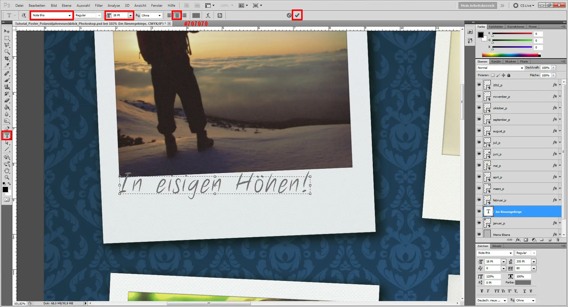 Fotocollage erstellen Photoshop  "Note This"