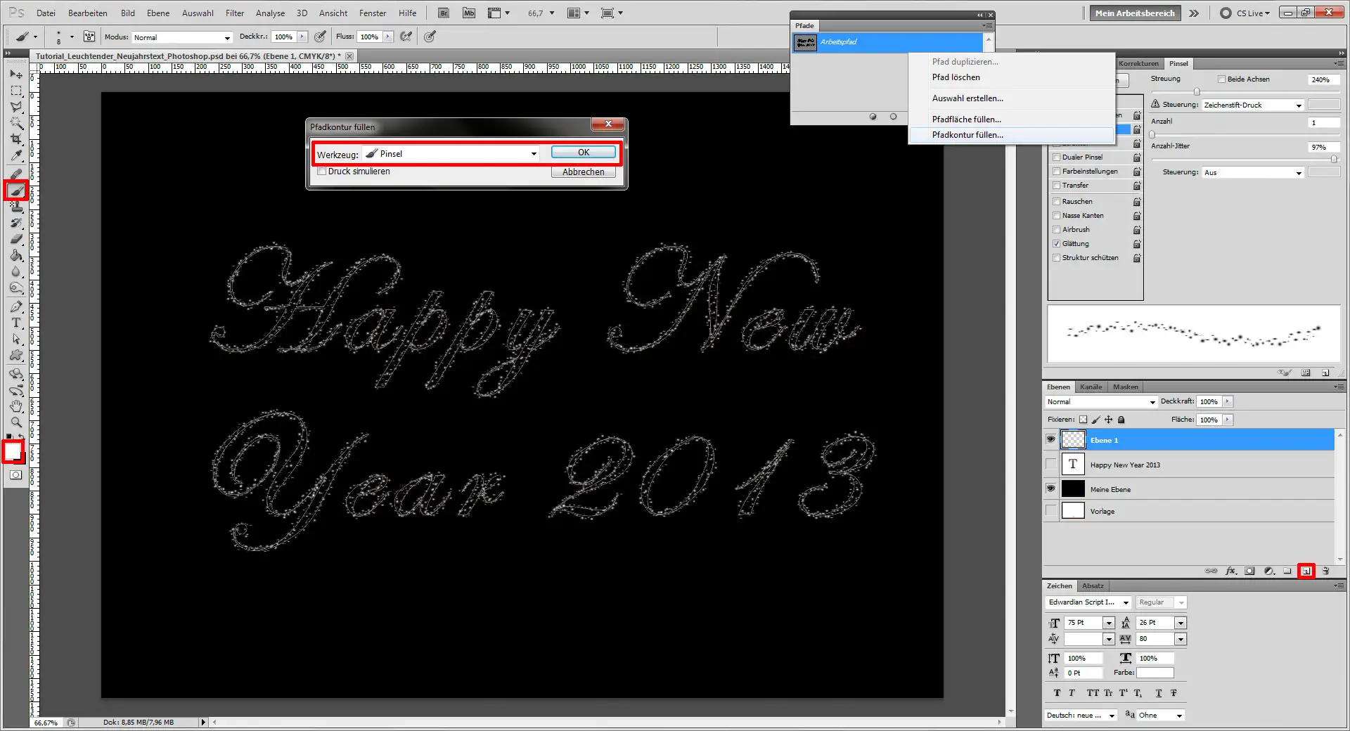 Tutorial Glitzerschrift Photoshop (4)