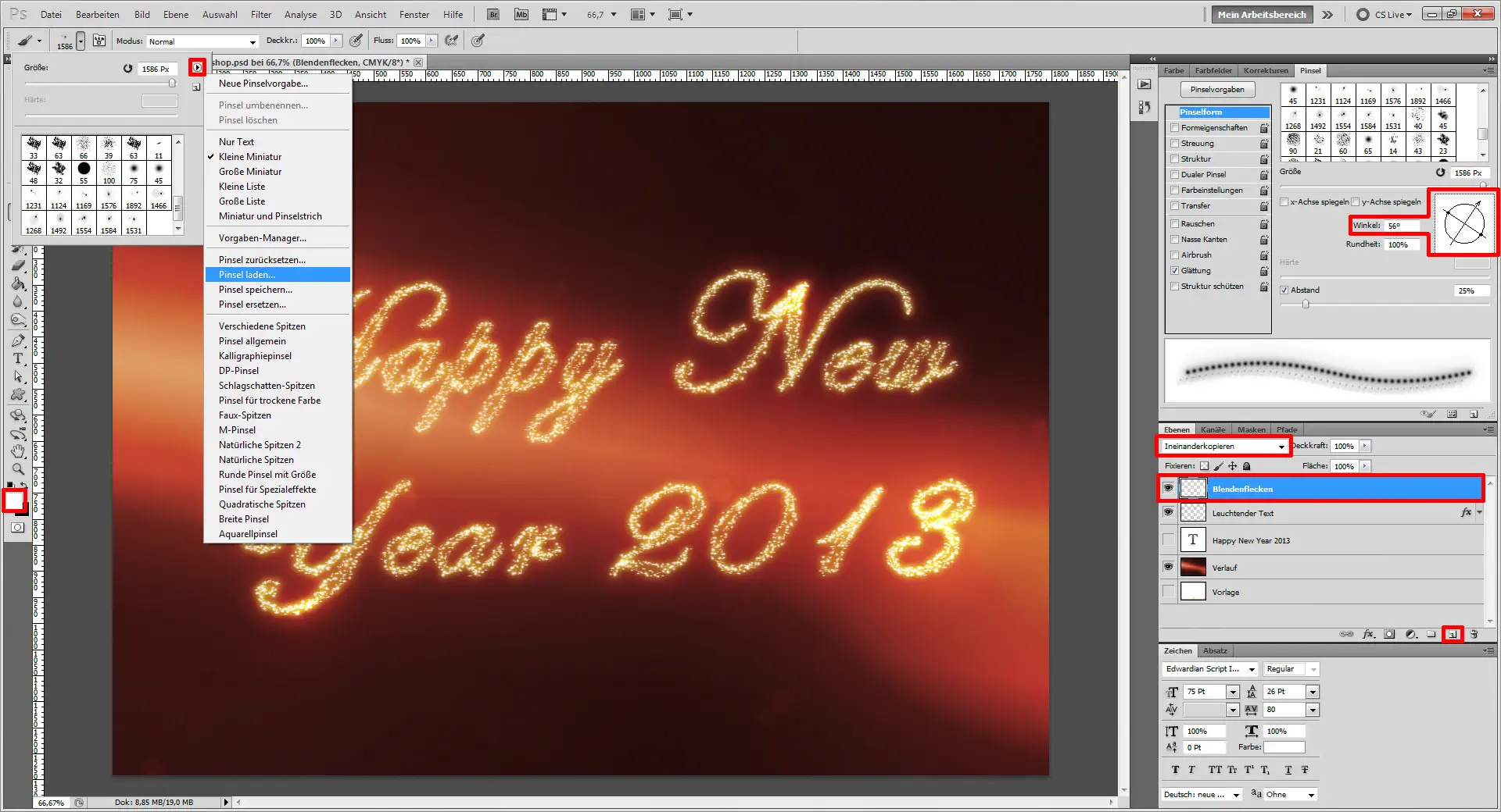 Tutorial Glitzerschrift Photoshop (10)