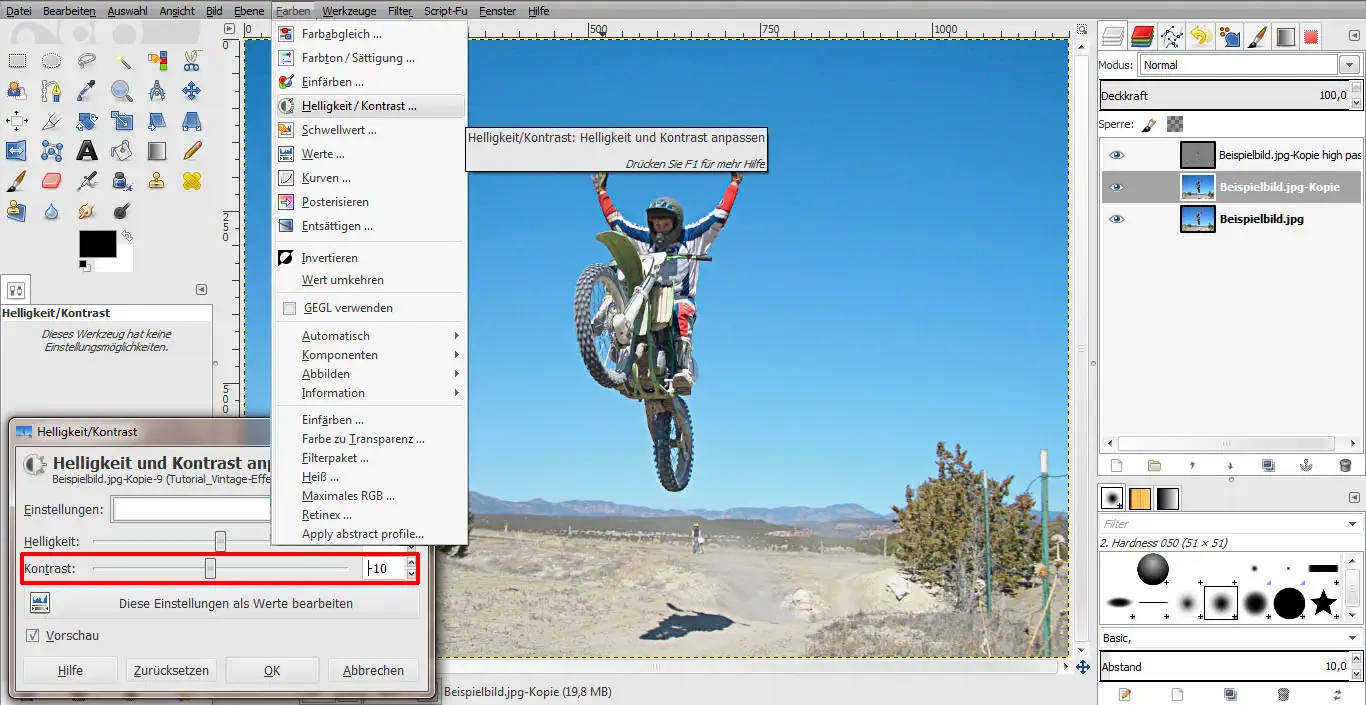 Tutorial Vintage Effekt GIMP 04 Tutorial Vintage Effekt GIMP 04