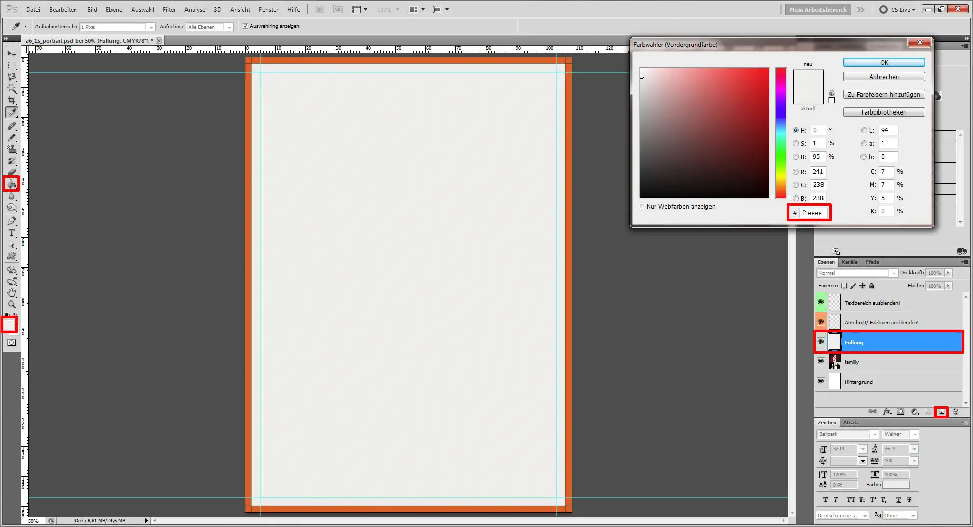 Tutorial Weihnachtsgrukarte mit Fotorahmen Photoshop 02 Grusskarte Photoshop Tutorial Step zur Ebenenfüllung