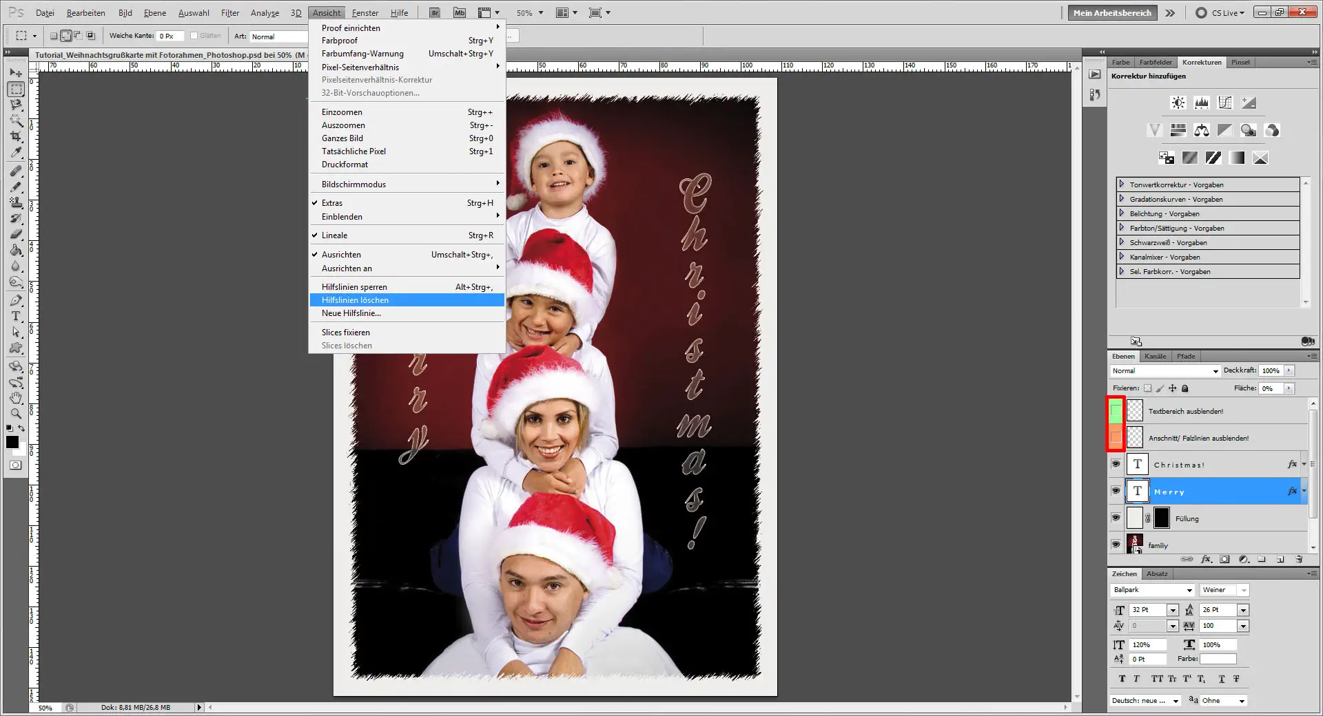 Tutorial Weihnachtsgrukarte mit Fotorahmen Photoshop 10
