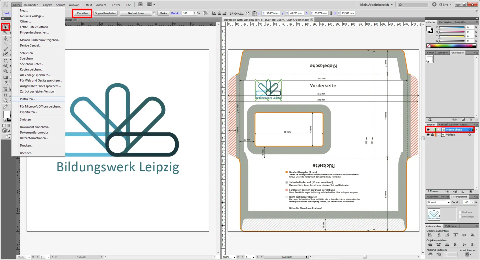DIN lang Umschlag Gestaltung mit Logo (2)