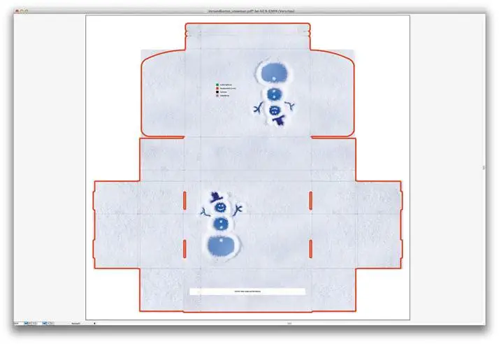 versandkarton vorlage stanzform step 1