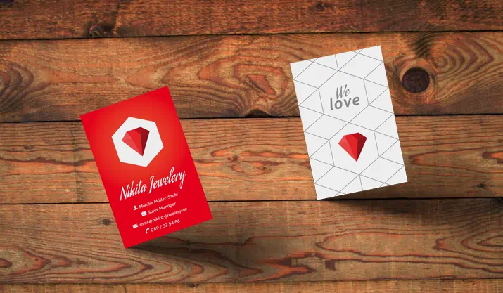 Gratis Visitenkarten-Vorlage im edlen Juwelier-Look Gratis Visitenkarten-Vorlage im edlen Juwelier-Look