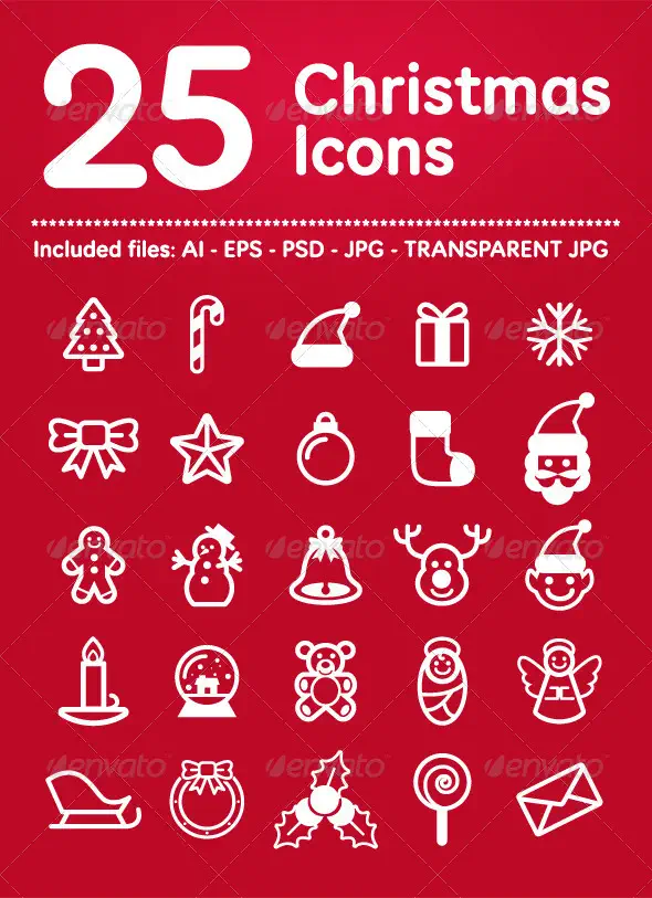 Weihnachten X Mas Icons Grafiken (40)