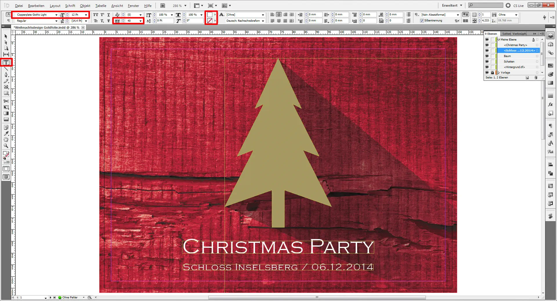 Weihnachtskarten für Firmen Tutorial mit InDesign Step 10