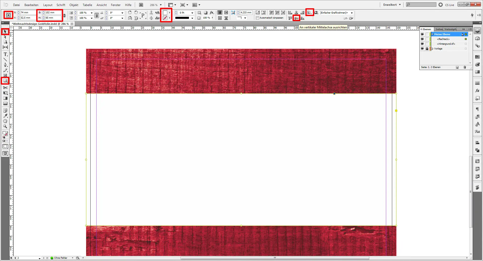 Weihnachtskarten für Firmen Tutorial mit InDesign Step 13