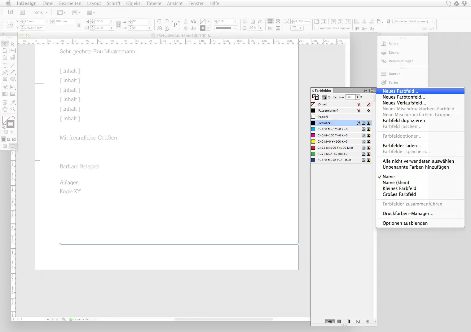 Briefbogen im Indesign CS6 erstellen Step 6b Briefbogen im Indesign CS6 erstellen Step 6b