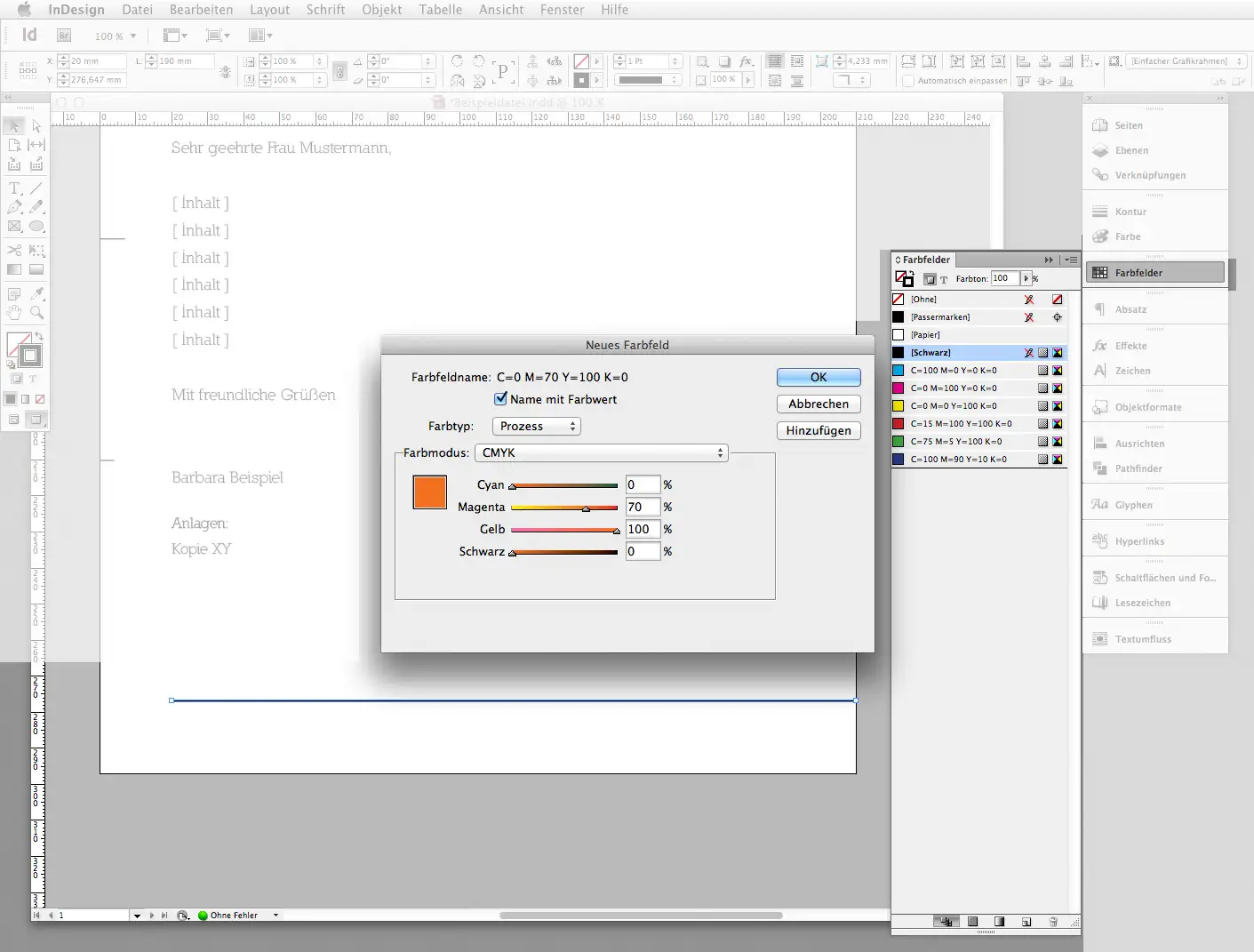 Briefbogen im Indesign CS6 erstellen Step 6c Briefbogen im Indesign CS6 erstellen Step 6c