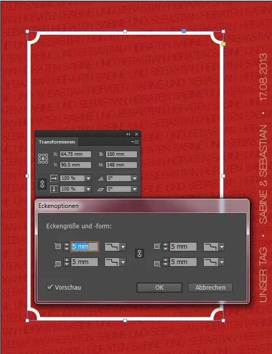 dvd cover hochzeit 30 Ecken werden nach innen gewölbt