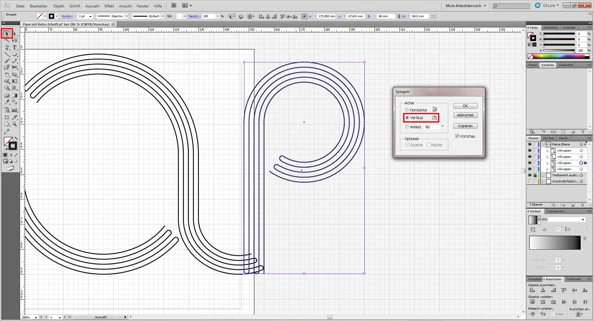 flyer mit retroschrift 20
