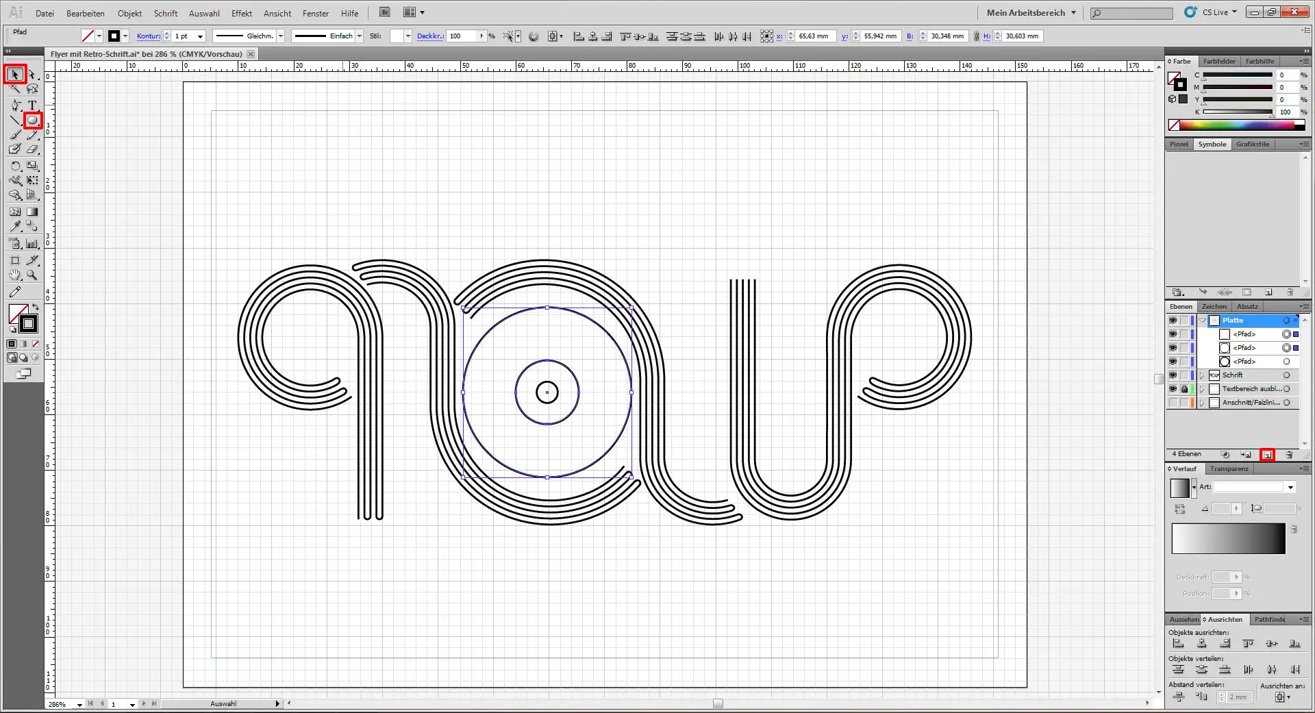 flyer mit retroschrift 24