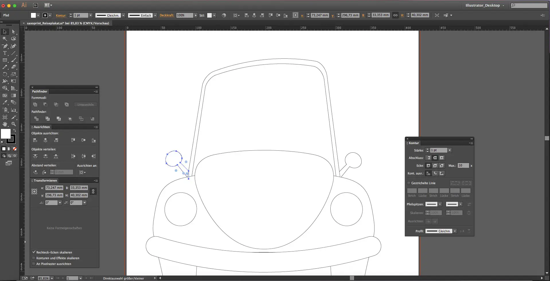 Reisebuero Plakat Tutorial Plakat für das Reisebüro Step2