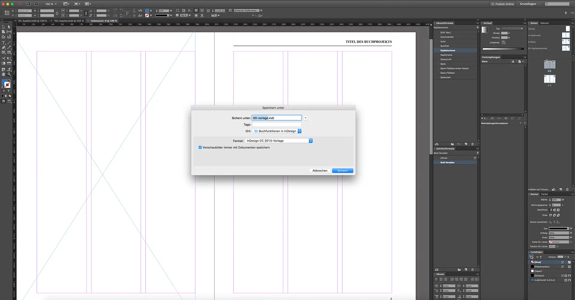 saxoprint indesign buchfunktionen 07 Die Gestaltung eines Buches mit InDesign sechsten Schritt