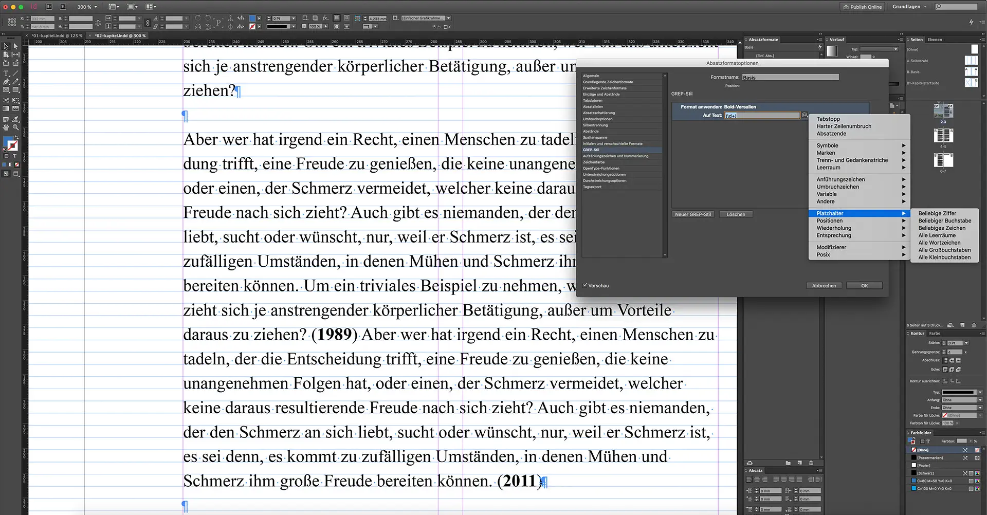 saxoprint indesign buchfunktionen 09 Die Gestaltung eines Buches mit InDesign siebten Schritt