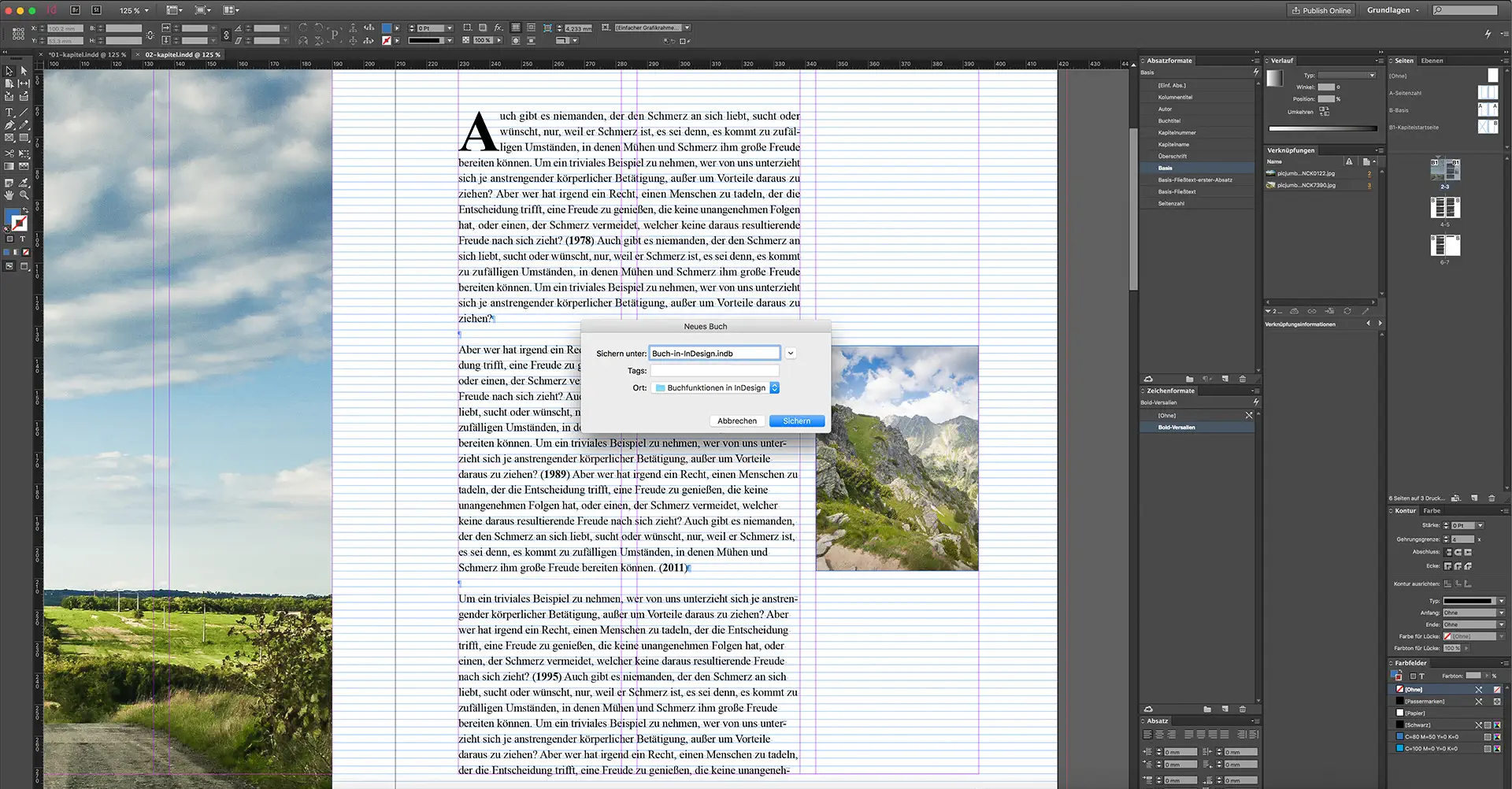 saxoprint indesign buchfunktionen 11 Die Gestaltung eines Buches mit InDesign zehnten Schritt