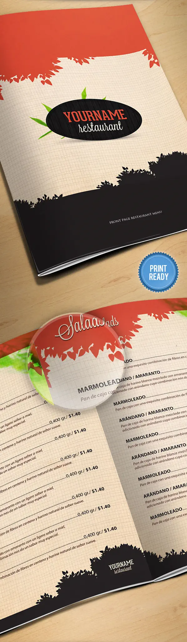 PSD vorlage restaurant