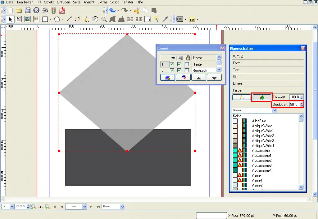 Transparenz in Scribus 1 Transparenz in Scribus 1