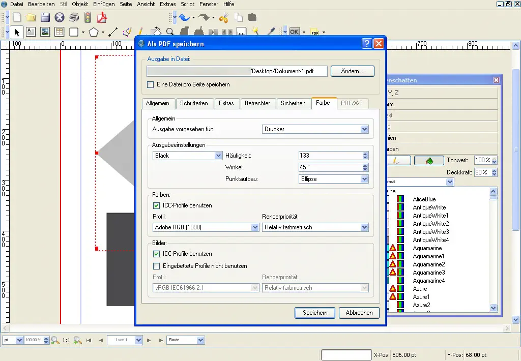 Transparenz in Scribus 6 Transparenz in Scribus 6