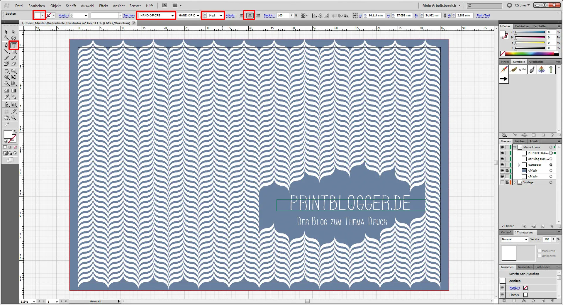 tutorial muster visitenkarte illustrator 15 Freitagstutorial: Muster Visitenkarte in Adobe Illustrator (15)