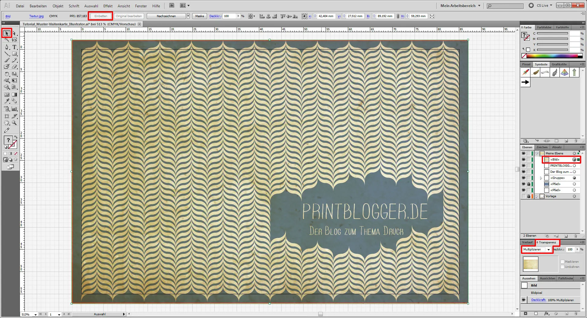 tutorial muster visitenkarte illustrator 16 Freitagstutorial: Muster Visitenkarte in Adobe Illustrator (16)